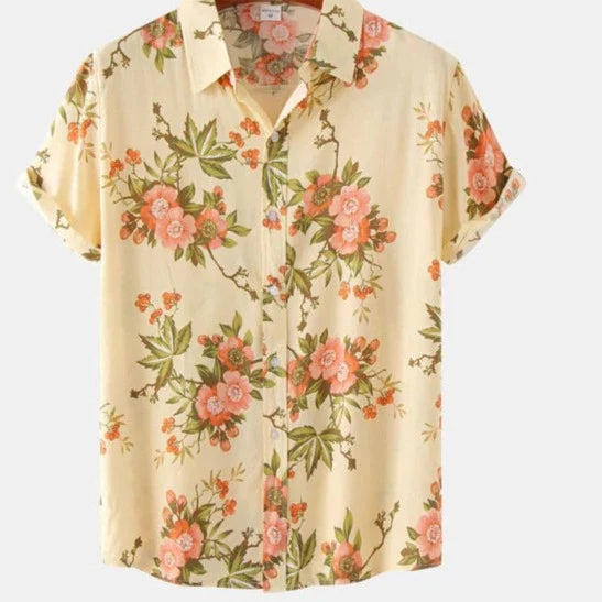Aloha Collection: Sandy Dune Short Sleeve Button Down Shirt