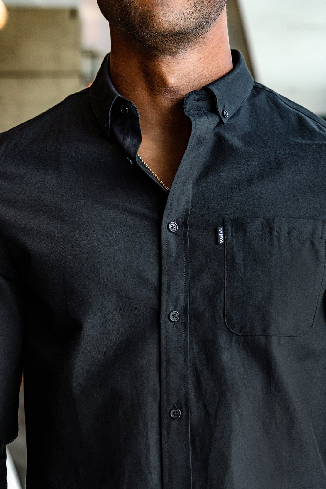 Men's Button Down Long Sleeve in Black