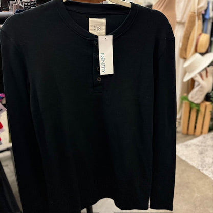 Men's Thermal Henley in Black