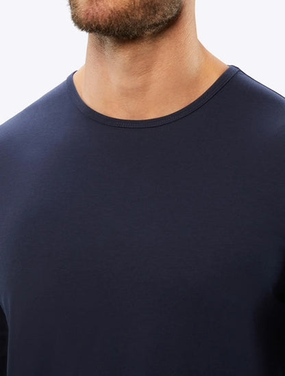 CUTS AO Long Sleeve Curve Hem Tee in Pacific Blue