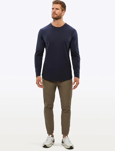 CUTS AO Long Sleeve Curve Hem Tee in Pacific Blue