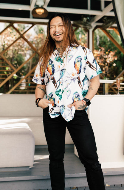 Aloha Collection: Macaw Men's Short Sleeve Button Down Shirt