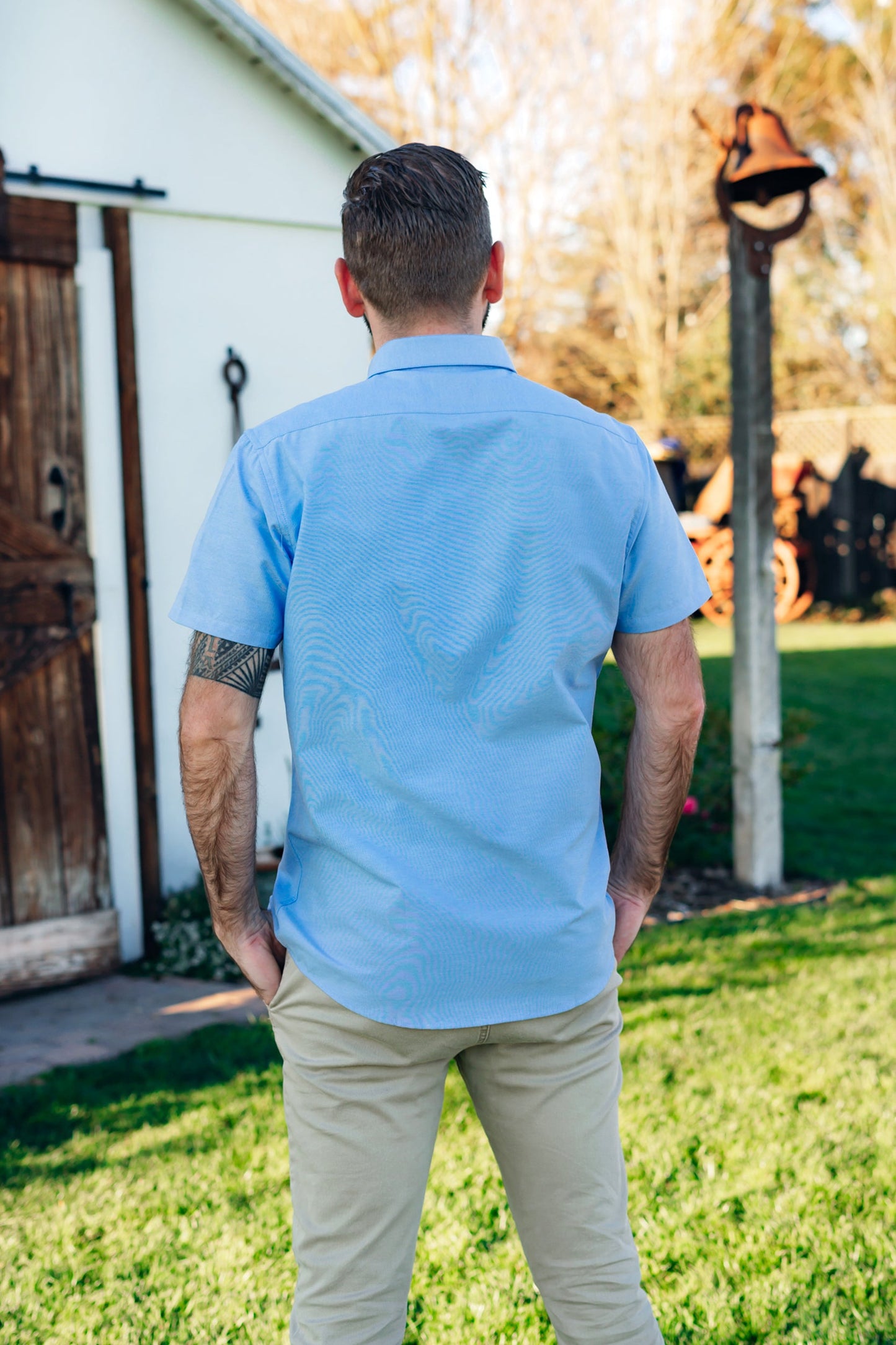 Derek Baby Blue Short Sleeve- LAST ONE!