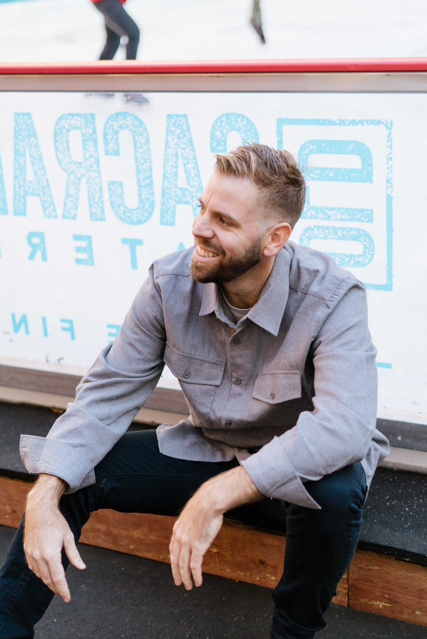 Jesse-Men's Long Sleeve Button Down Flannel in Grey