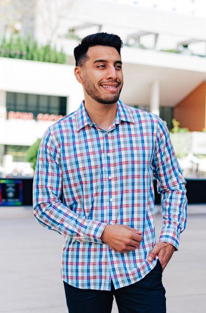 Men's Pastel Bamboo Long Sleeve Button Down Shirt