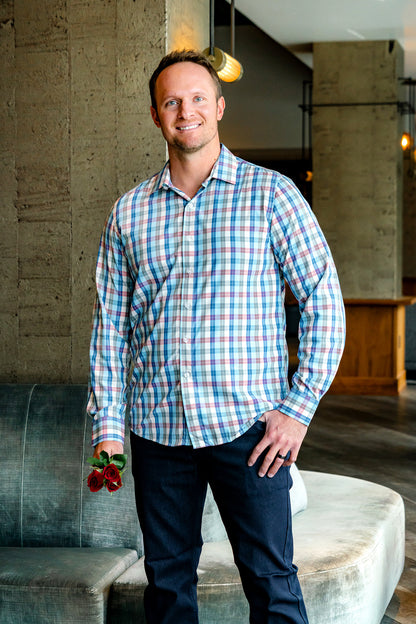 Men's Pastel Bamboo Long Sleeve Button Down Shirt