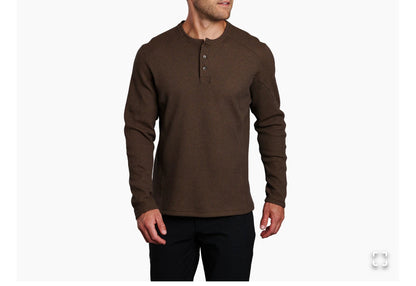 Men's Thermal Henley in Black