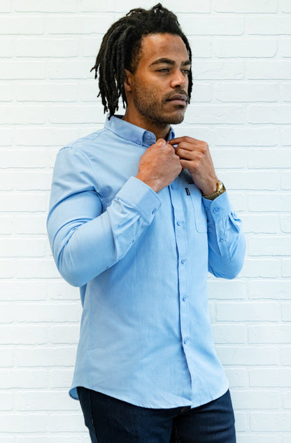 Men's Button Down Long Sleeve in Baby Blue