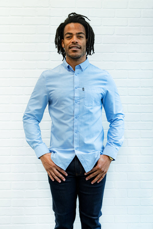 Men's Button Down Long Sleeve in Baby Blue