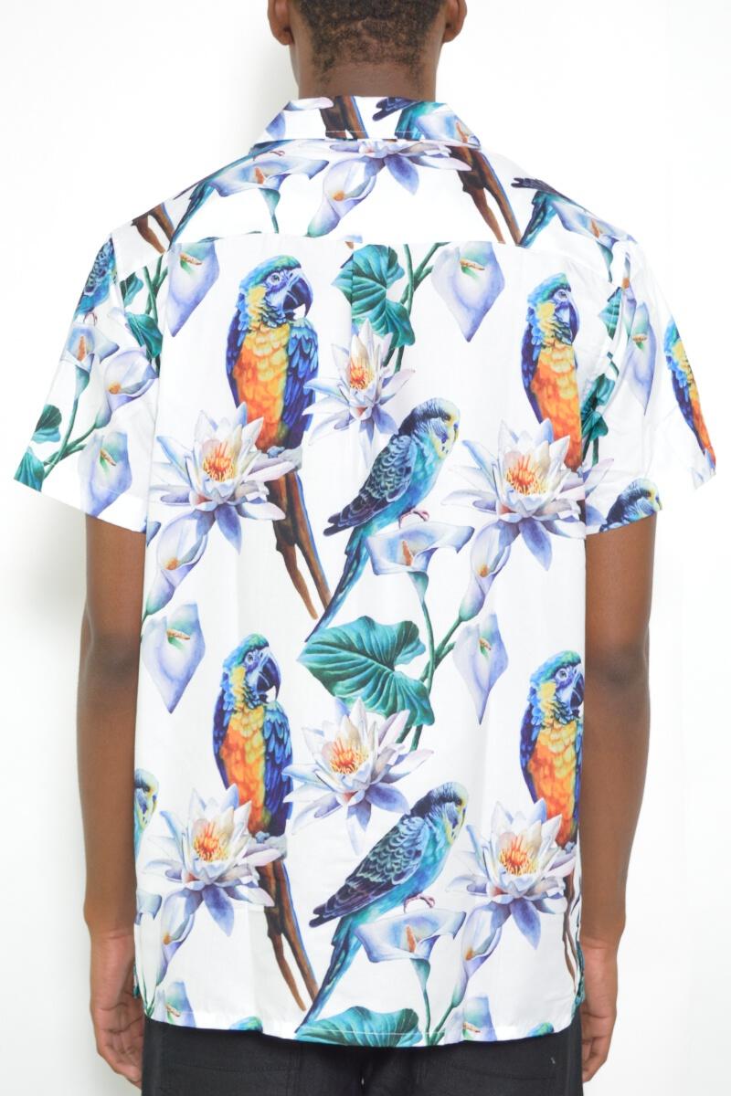 Aloha Collection: Macaw Men's Short Sleeve Button Down Shirt